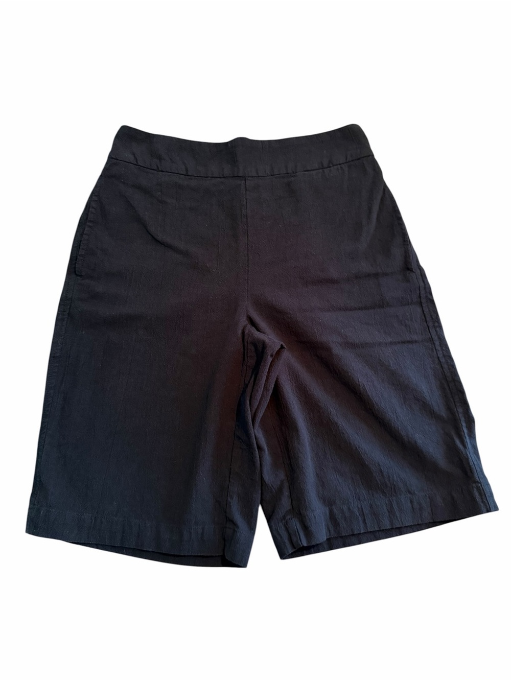 Coldwater Creek Cool Breezy Cotton Bermuda Shorts 6P in Black